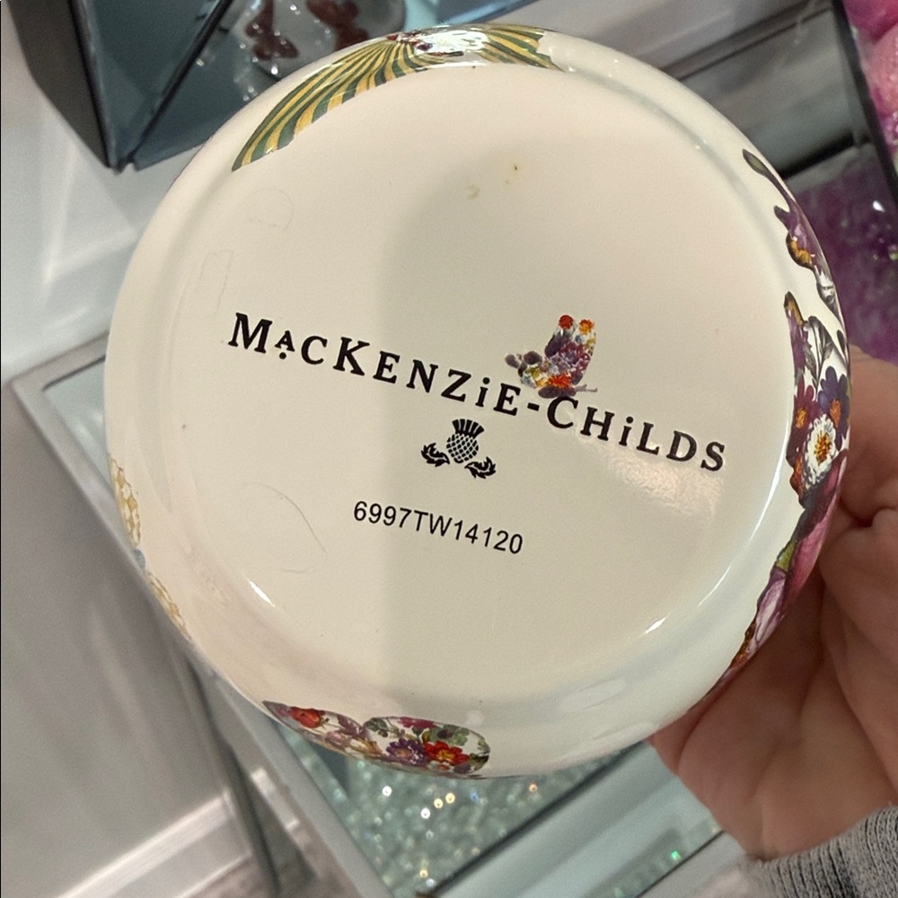 MacKenzie-Childs Butterfly Jar with Pink and Gold Accents - Picture 5 of 5